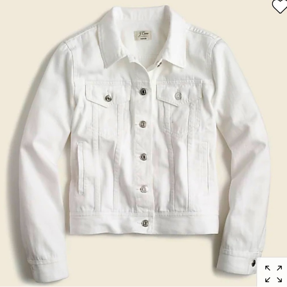 J crew S denim off white jean jacket fitted